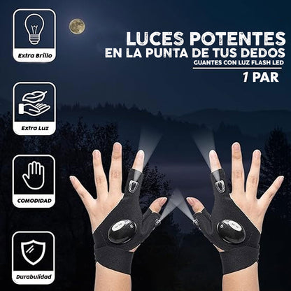 Guantes con linterna LED Universales la solución práctica para tus noches de trabajo